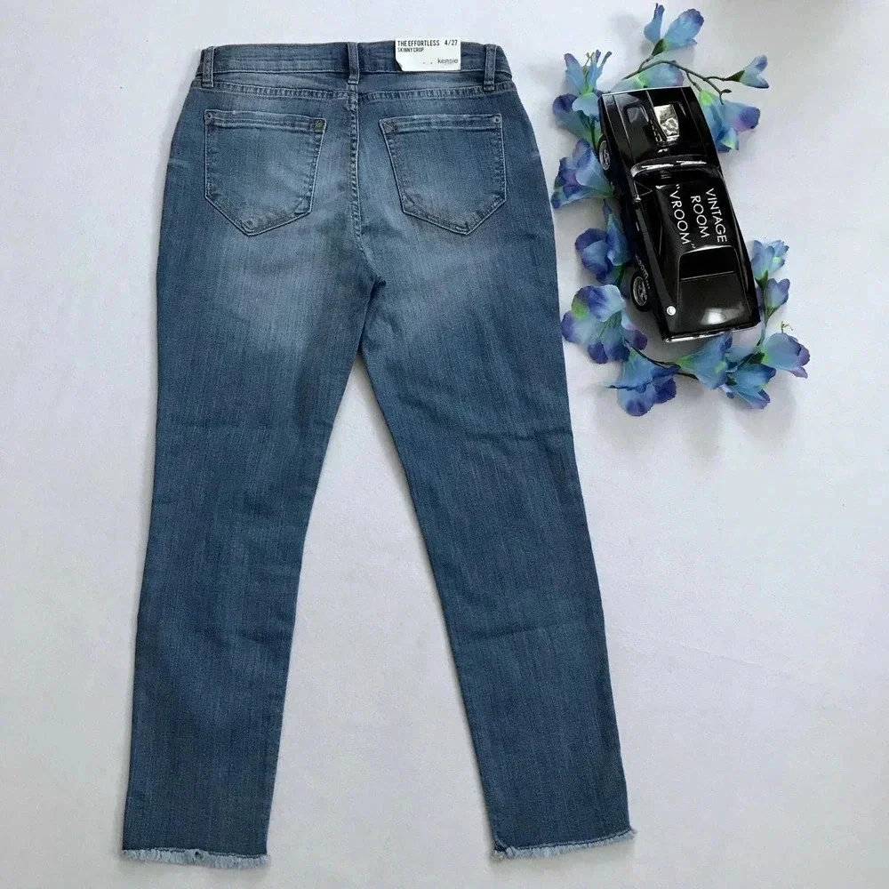 Kensie NWT Distressed Skinny Crop Jeans Women 4/27